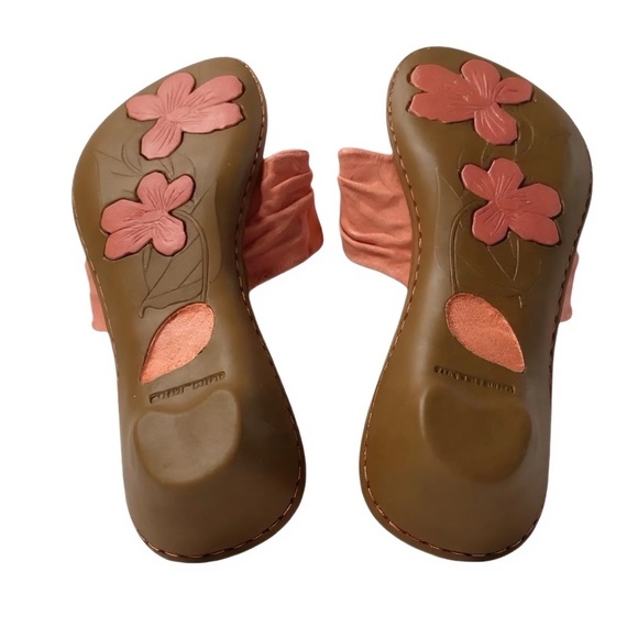 Børn Peach Cushion Leather T-Strap Thong Flip Flop Comfortable Sandals – Size 9 - Picture 5 of 5